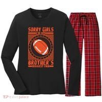 American Football Sibling Support Graphic Women's Long Sleeve Flannel Pajama Set  thumb 0