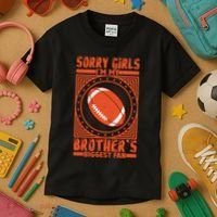 American Football Sibling Support Graphic Kids T-Shirt thumb 3