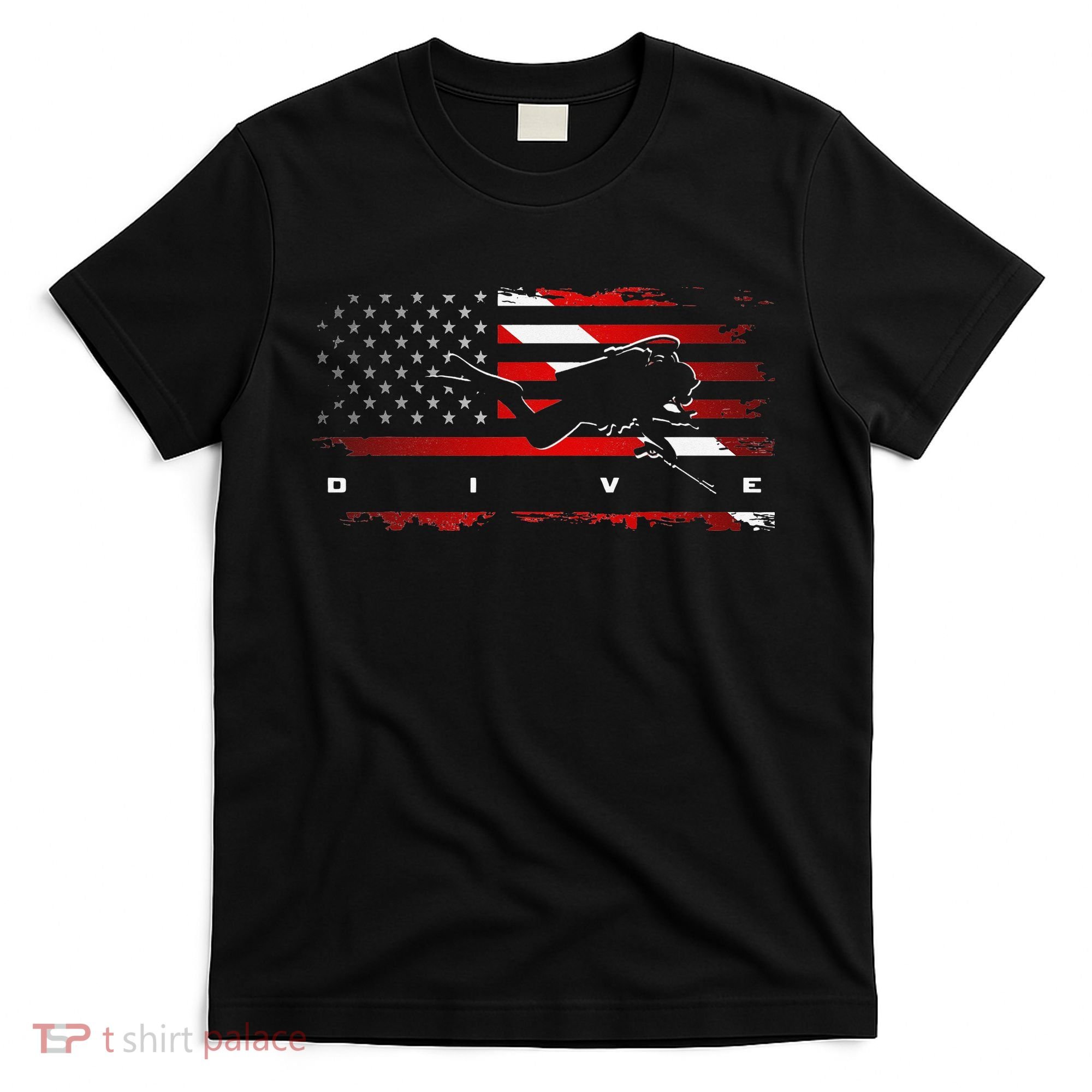 American Flag Scuba Diving Apparel Scuba Diving T-Shirt