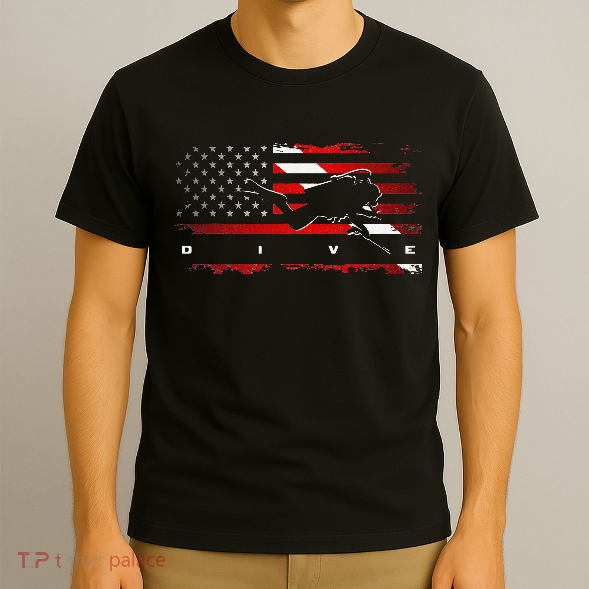 American Flag Scuba Diving Apparel Scuba Diving T-Shirt