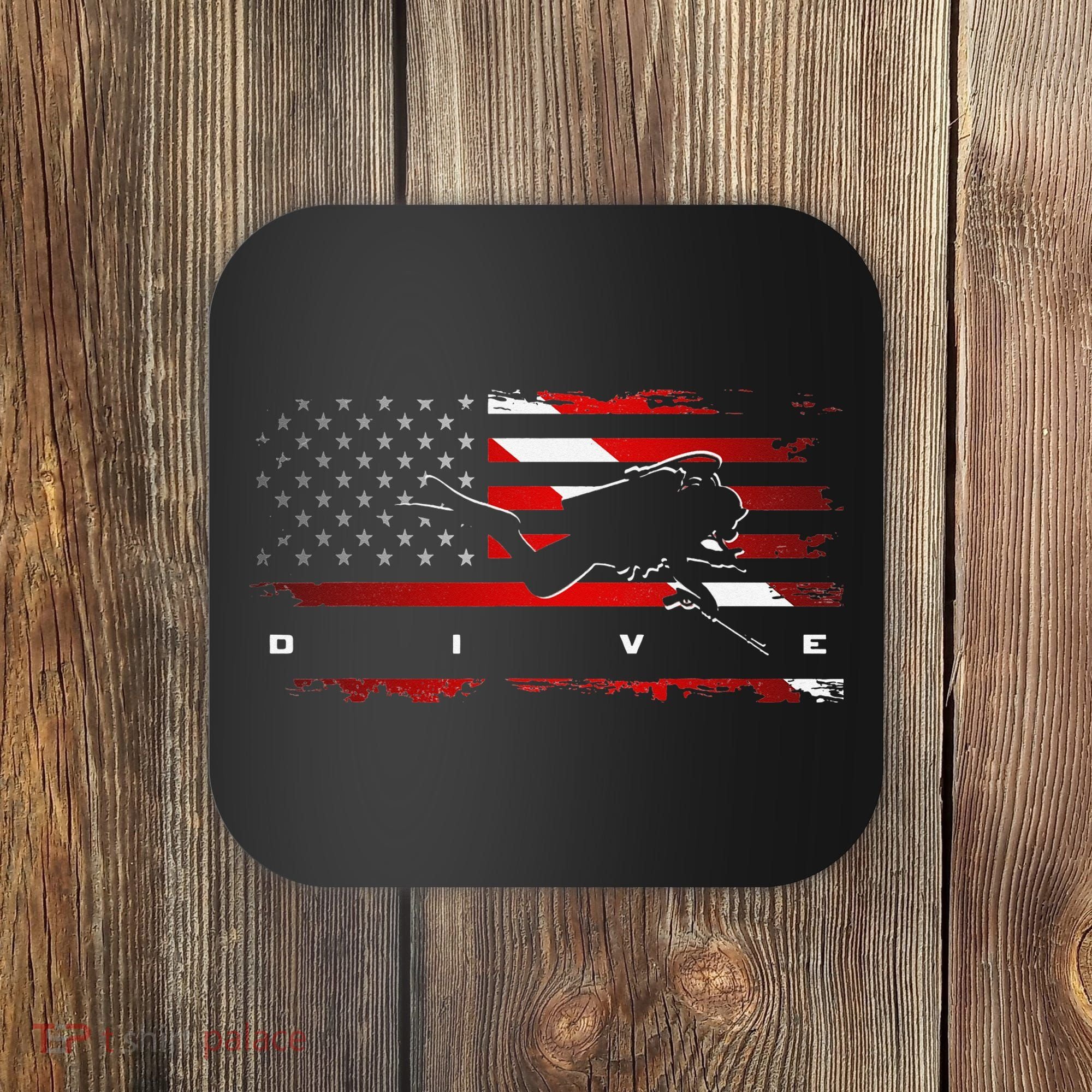 American Flag Scuba Diving Apparel Scuba Diving Coaster
