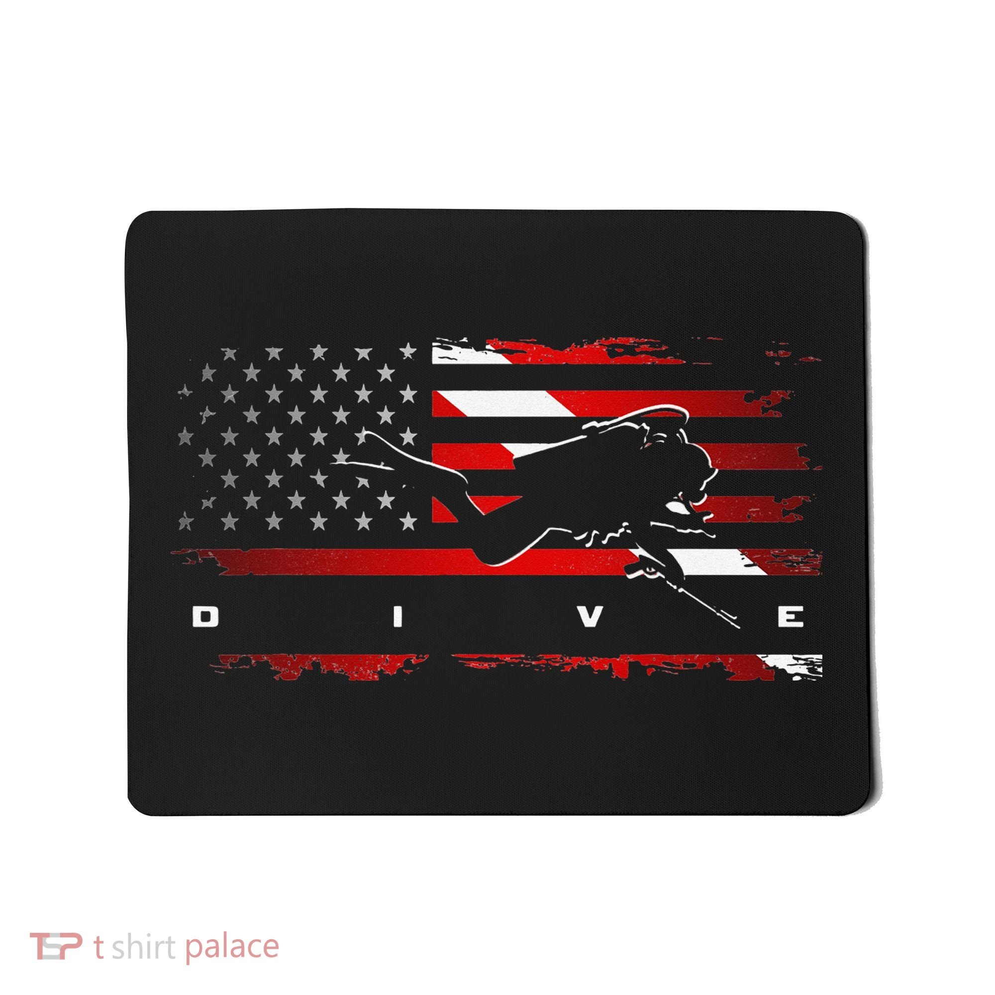 American Flag Scuba Diving Apparel Scuba Diving Mousepad