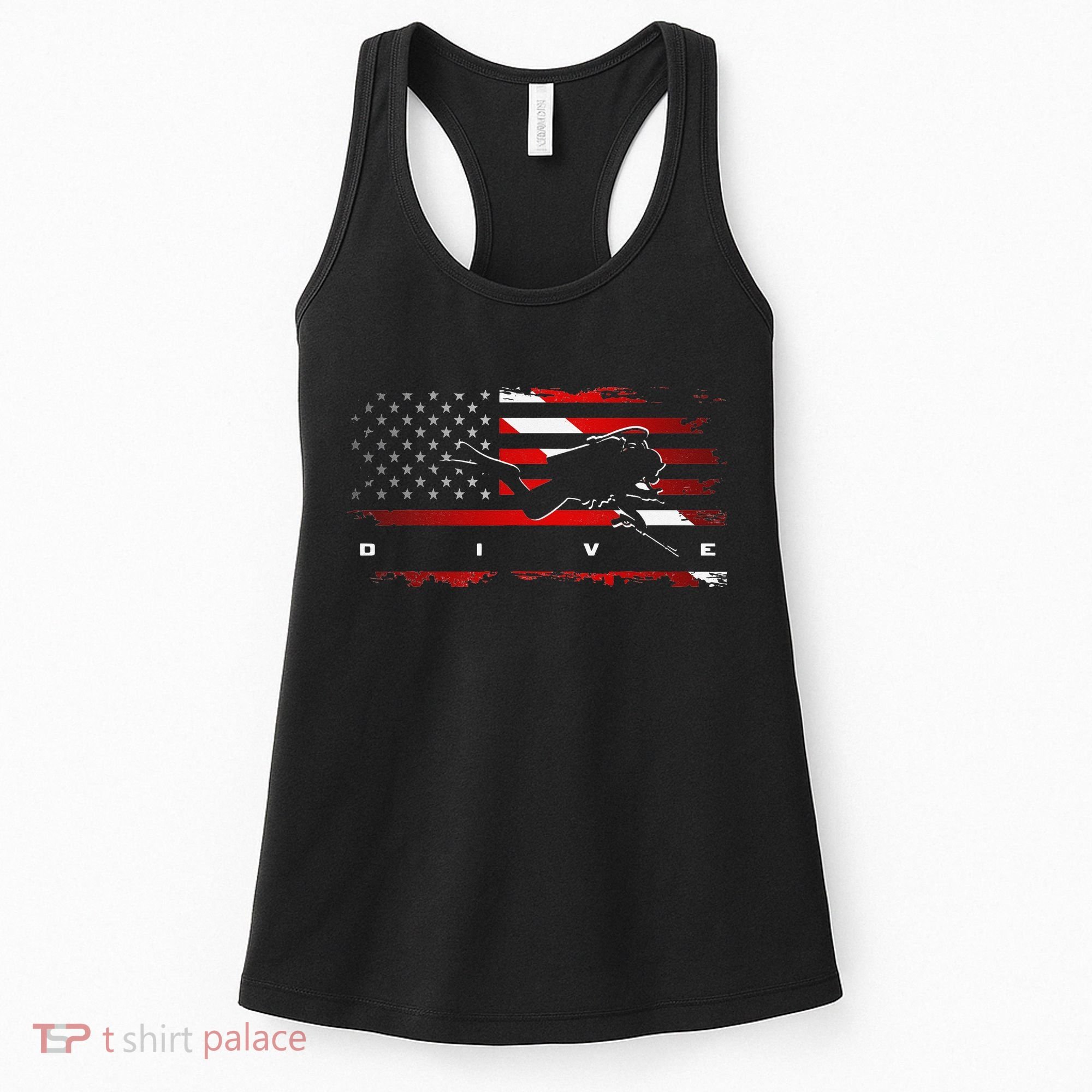 American Flag Scuba Diving Apparel Scuba Diving Women's Tank Top