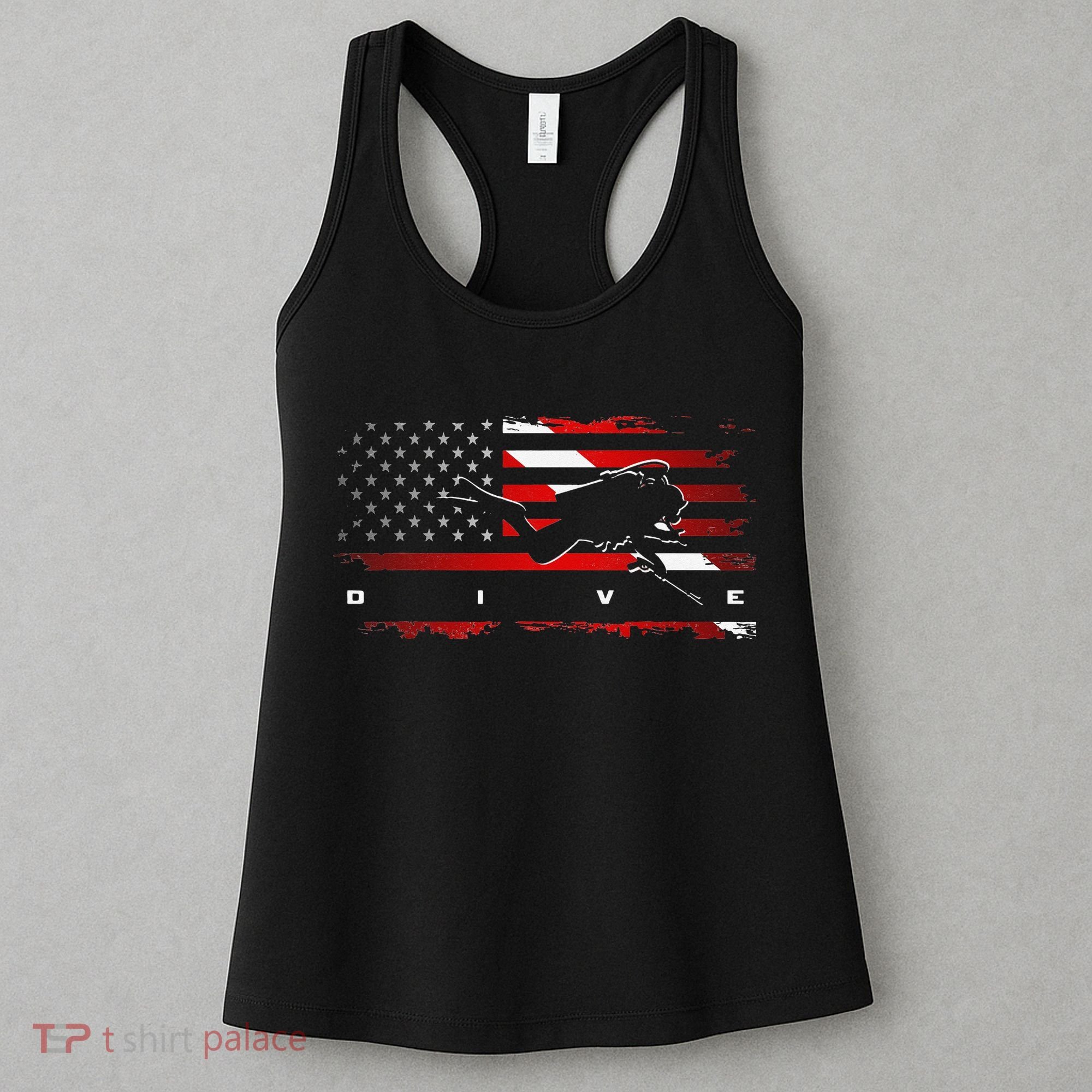American Flag Scuba Diving Apparel Scuba Diving Women's Tank Top