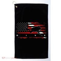 American Flag Scuba Diving Apparel Scuba Diving Golf Towel thumb 0
