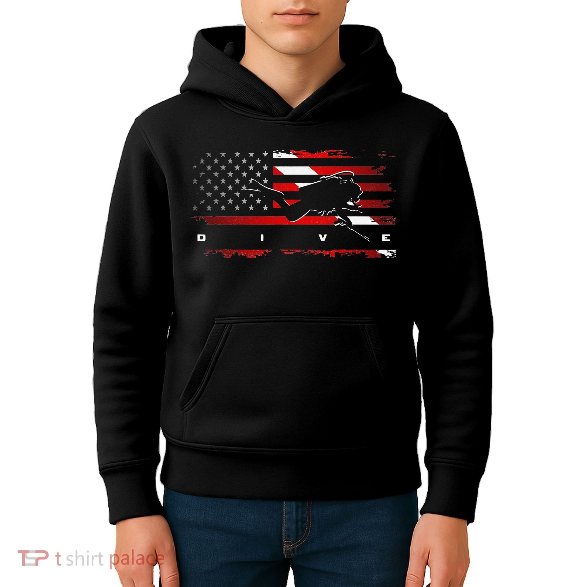 American Flag Scuba Diving Apparel Scuba Diving Kids Hoodie