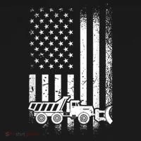 American Flag Snow Plow Driver, Snow Plowing Doggie Tank thumb 4