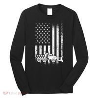 American Flag Snow Plow Driver, Snow Plowing Long Sleeve Shirt thumb 0