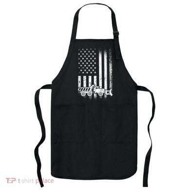 American Flag Snow Plow Driver, Snow Plowing Apron