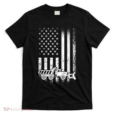 American Flag Snow Plow Driver, Snow Plowing T-Shirt