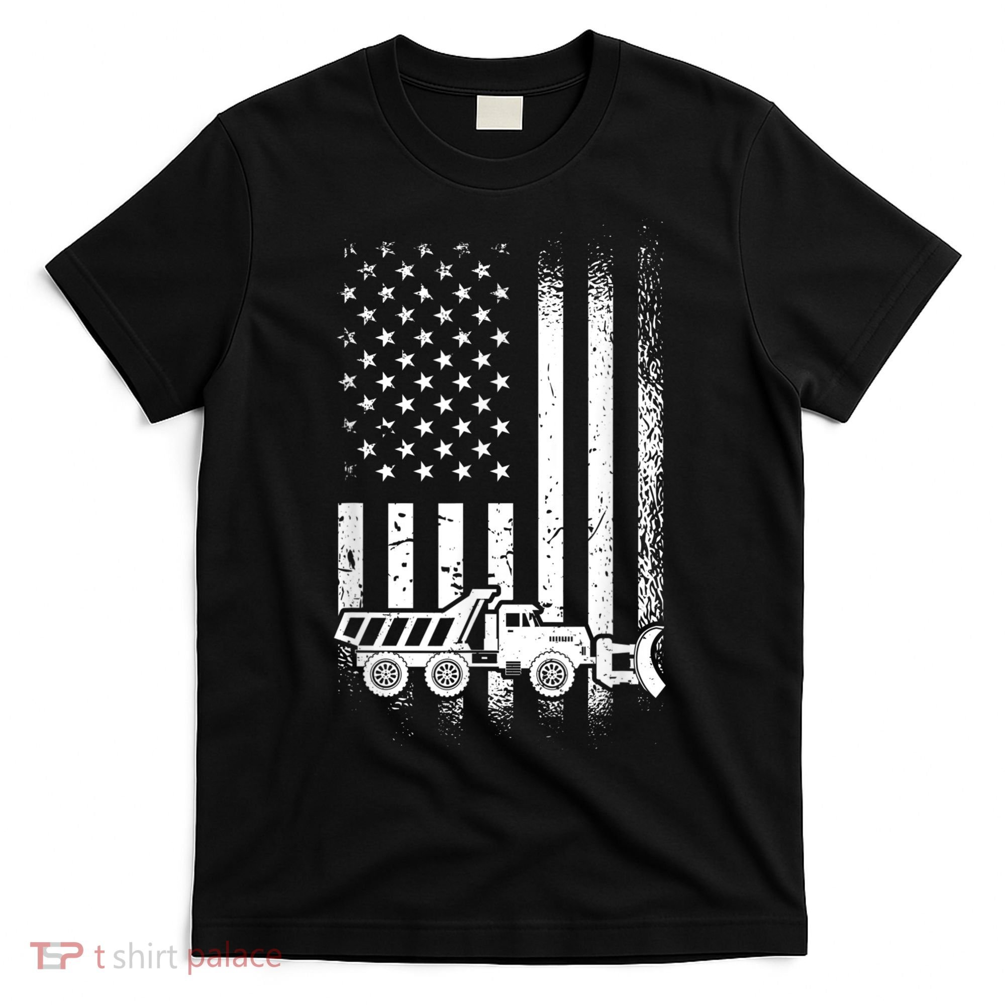 American Flag Snow Plow Driver, Snow Plowing T-Shirt