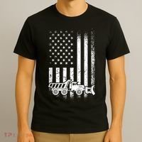 American Flag Snow Plow Driver, Snow Plowing T-Shirt thumb 3