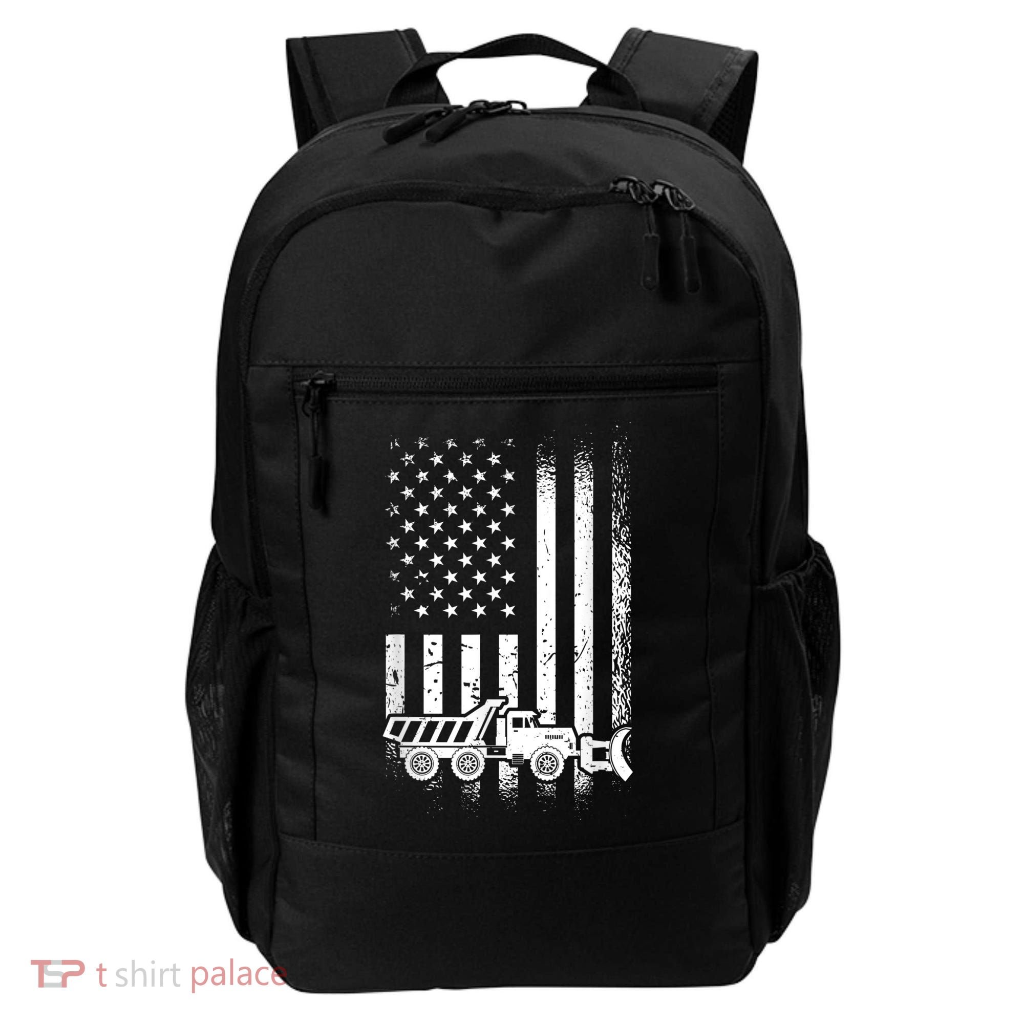 American Flag Snow Plow Driver, Snow Plowing Backpack
