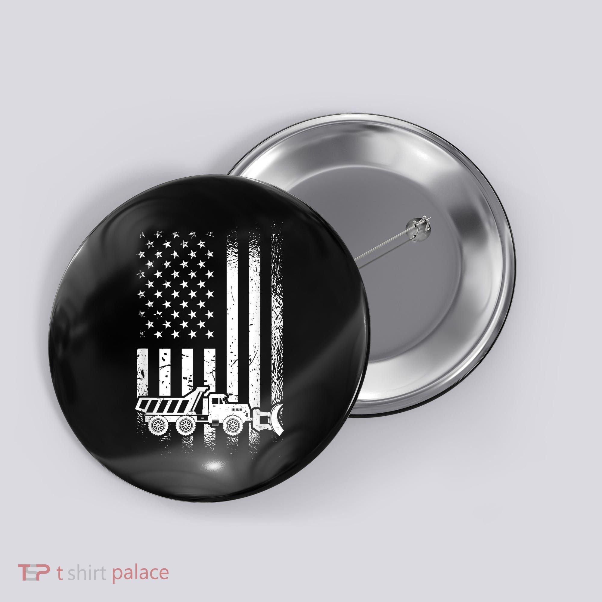 American Flag Snow Plow Driver, Snow Plowing Button