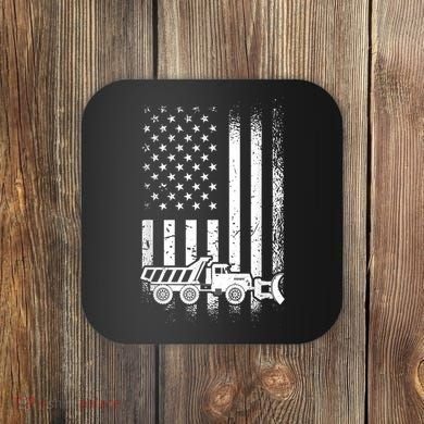 American Flag Snow Plow Driver, Snow Plowing Coaster