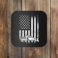 American Flag Snow Plow Driver, Snow Plowing Coaster thumb 0