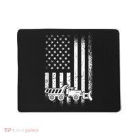 American Flag Snow Plow Driver, Snow Plowing Mousepad thumb 0