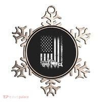American Flag Snow Plow Driver, Snow Plowing Ornament thumb 0
