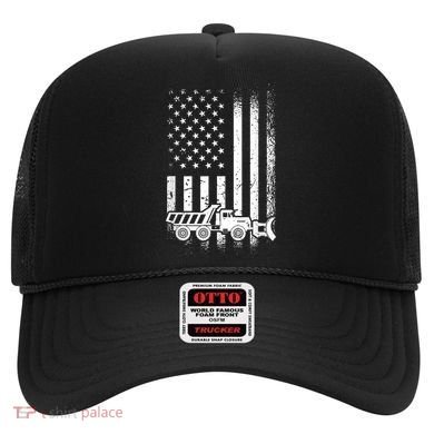 American Flag Snow Plow Driver, Snow Plowing Hat