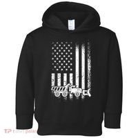 American Flag Snow Plow Driver, Snow Plowing Toddler Hoodie thumb 0
