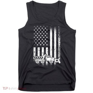 American Flag Snow Plow Driver, Snow Plowing Tank Top