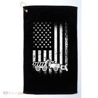 American Flag Snow Plow Driver, Snow Plowing Golf Towel thumb 0