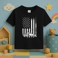 American Flag Snow Plow Driver, Snow Plowing Toddler T-Shirt thumb 3