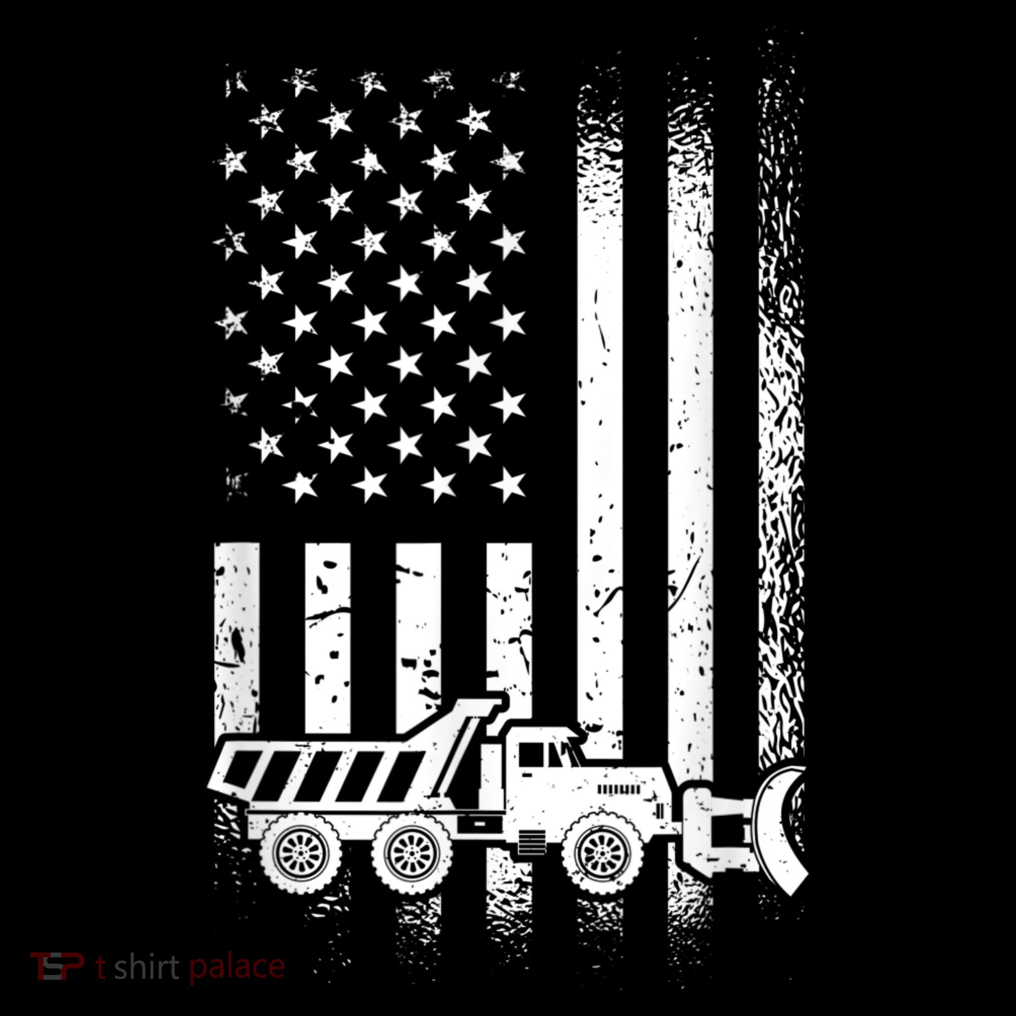 American Flag Snow Plow Driver, Snow Plowing Toddler T-Shirt