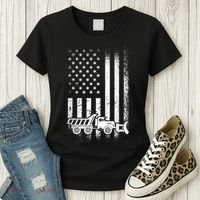 American Flag Snow Plow Driver, Snow Plowing Women's T-Shirt thumb 3