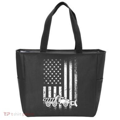 American Flag Snow Plow Driver, Snow Plowing Tote Bag
