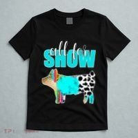 All For Show Livestock Pig Swine Cow Print Serape Turquoise T-Shirt thumb 5