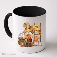 Autumn Fall Season Gnome Pumpkin Floral Coffee Mug thumb 0