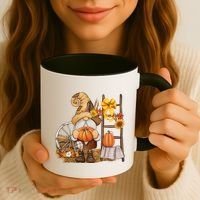 Autumn Fall Season Gnome Pumpkin Floral Coffee Mug thumb 3