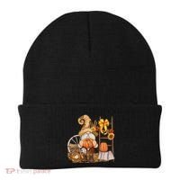 Autumn Fall Season Gnome Pumpkin Floral Beanie thumb 0