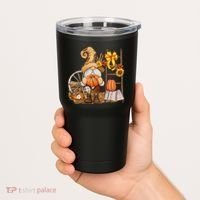 Autumn Fall Season Gnome Pumpkin Floral Tumbler thumb 2