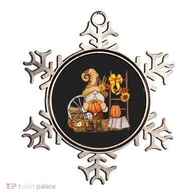 Autumn Fall Season Gnome Pumpkin Floral Ornament