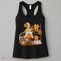 Autumn Fall Season Gnome Pumpkin Floral Women's Tank Top thumb 3