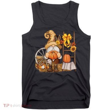 Autumn Fall Season Gnome Pumpkin Floral Tank Top