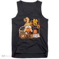 Autumn Fall Season Gnome Pumpkin Floral Tank Top thumb 0