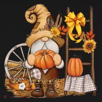 Autumn Fall Season Gnome Pumpkin Floral Tank Top thumb 6
