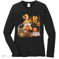 Autumn Fall Season Gnome Pumpkin Floral Women's Long Sleeve Shirt thumb 0