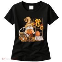 Autumn Fall Season Gnome Pumpkin Floral Women's T-Shirt thumb 0