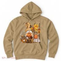 Autumn Fall Season Gnome Pumpkin Floral Hoodie thumb 0