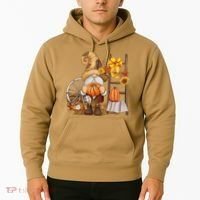 Autumn Fall Season Gnome Pumpkin Floral Hoodie thumb 2