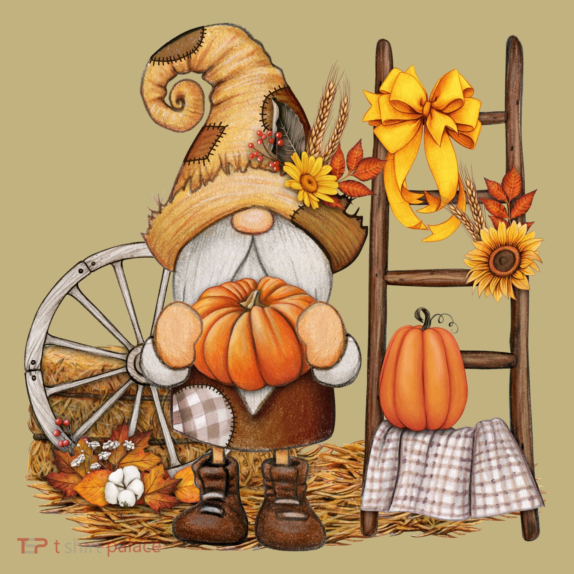 Autumn Fall Season Gnome Pumpkin Floral Hoodie