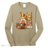 Autumn Fall Season Gnome Pumpkin Floral Long Sleeve Shirt thumb 0