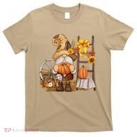 Autumn Fall Season Gnome Pumpkin Floral T-Shirt thumb 0