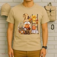 Autumn Fall Season Gnome Pumpkin Floral T-Shirt thumb 6