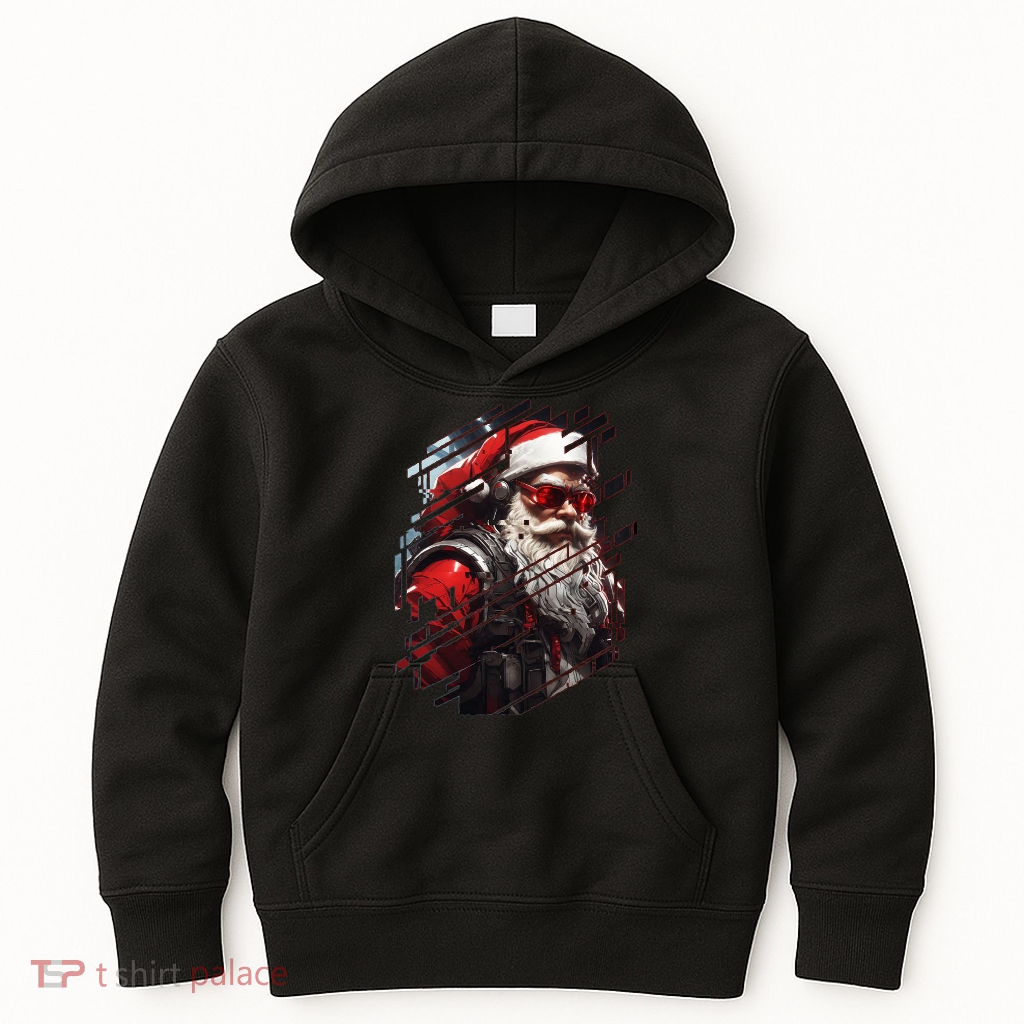 Action Filled Santa Kids Hoodie