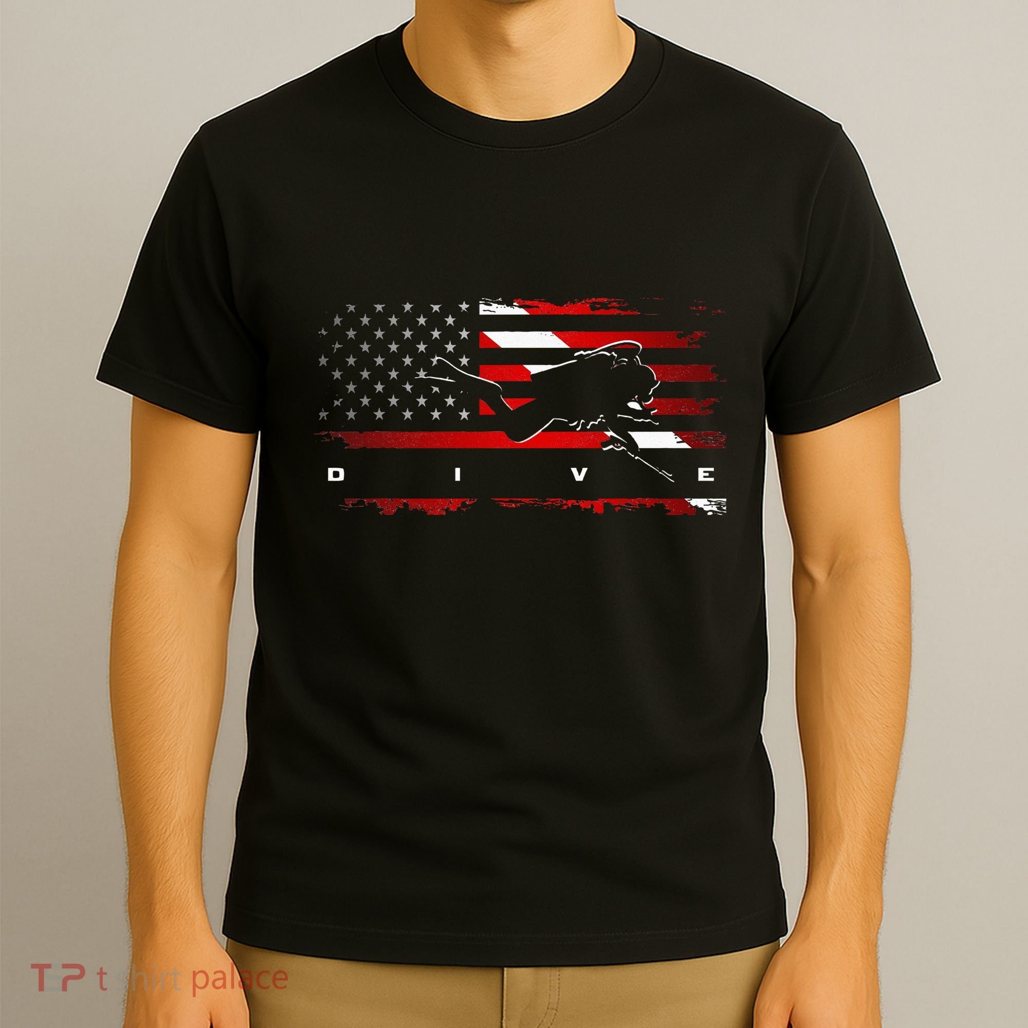American Flag Scuba Diving Apparel Scuba Diving T-Shirt
